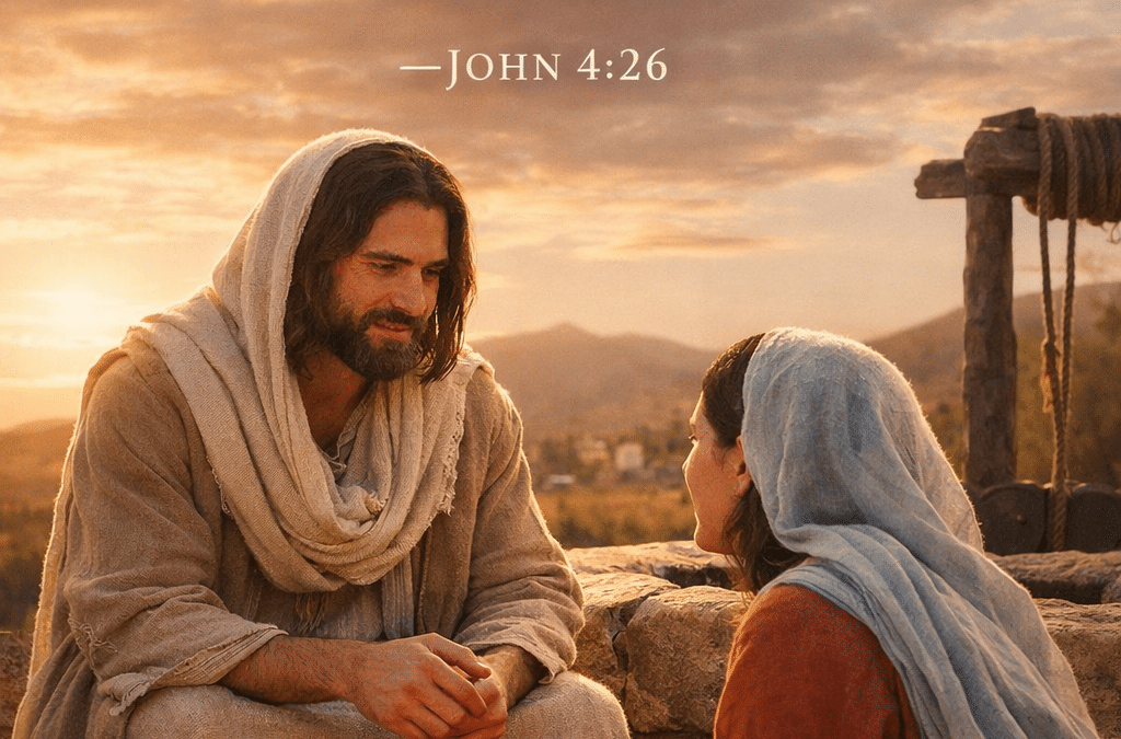 Jesus and the Samaritan woman at the well showing God’s heart for restoration beyond Genesis 3:16